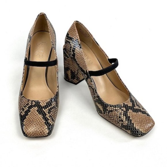 Franco Sarto Halo Snake Print Leather Square Toe Mary Jane Pump, 8 & 9 - Picture 7 of 11